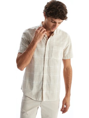 Lc Waikiki Yeni Sezon Regular Fit Kısa Kollu Ekose Poplin Erkek Gömlek