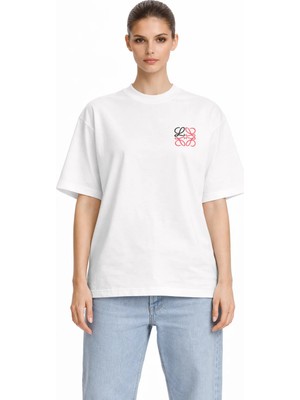 Camblys Unisex Kadın Erkek New Logo Ön Baskılı Oversize Kalın Kumaş Bol Kesim Pamuklu T-Shirt