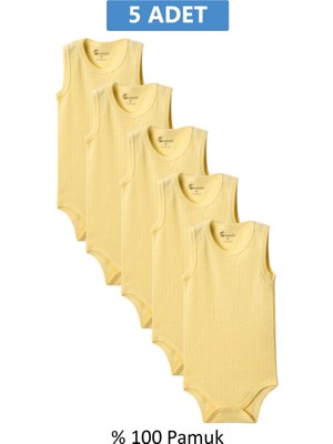 Die Grup Sarı Askılı Body Zıbın 2-7 Yaş Çocuklar Için (5 Adet) Alttan Çıtçıtlı Özel Gereksinimli-D