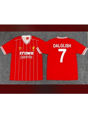 Ceka Unisex Kırmızı Retro Futbol Forma Nostaljik Tasarım 7 Numara Baskılı Taraftar Tişörtü