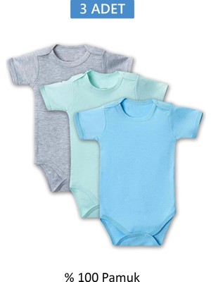 Die Grup Çok Renkli Yarım Kol Body Zıbın 2-7 Yaş Çocuklar Için (3 Adet) Alttan Çıtçıtlı Özel Gereksi