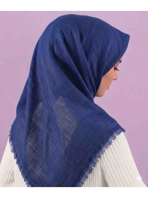 Özense Flamlı Pamuklu Terletmeyen 4 Mevsim Kullanılabilir 100X100 cm Mavi Leylak Renkli Eşarp