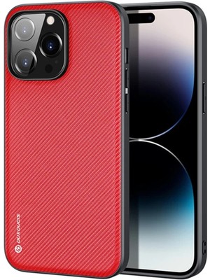 Najmaddin Dux Ducis Fino Serisi iPhone 14 Pro 6.1 Inç Kılıf Premium Dokuma Silikon KILIF-(5775)