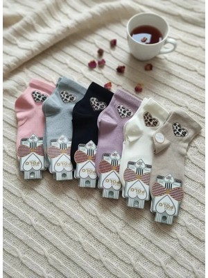 Dikişsiz Penye Yıkamalı Karışık Renk Taşlı Detaylı Bayan Mevsimlik Çorap 12'li Paket