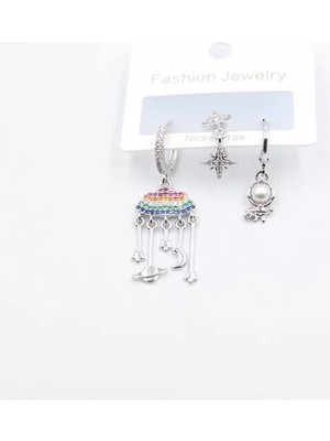 Die Grup 3'lü Bulut Küpe - Gümüş