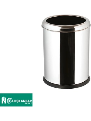 PremiumPort Pratik Çemberli Krom Çöp Kovası 5 Litre, Paslanmaz Çelik, Ev ve Ofis Kullanımı