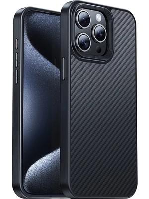 Najmaddin Hoco iPhone 15 Pro Max As7 Kevlar Kılıf Manyetik Magsafeli Telefon KILIFI-(5775) Heps