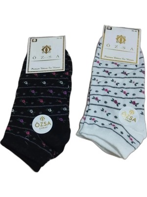 Bayan Karışık Penye Mevsimlik Patik Çorap 12'li Paket