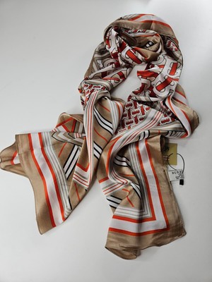 Buscarfs Kahve Turuncu Ipek Şal