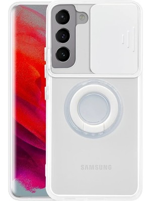 Najmaddin Sm Galaxy S21 Plus - S30 Plus Kılıf Sürgülü Kamera Lens Korumalı Yüzük Standlı Si