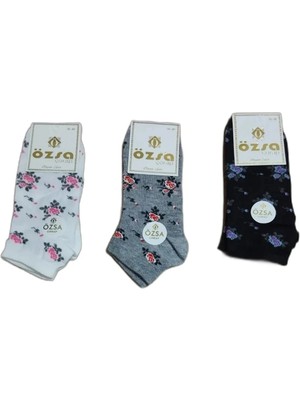 Bayan Karışık Penye Mevsimlik Patik Çorap 12'li Paket