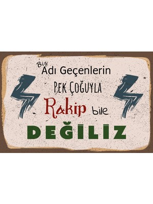 tp Retro Vintage 5 mm Ahşap Üzerine Rakip Temalı Poster Tablo 20X30 cm