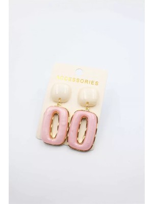 Die Grup Taşlı Küpe - Pembe