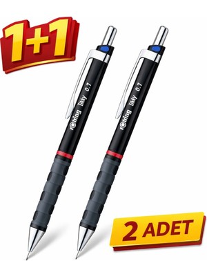 Sert Formda Rotring 2 Adet Siyah Kalem Seti Günlük ve Okul Kullanımı İçin