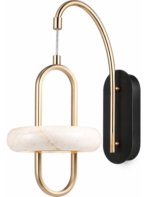 Noya Lighting Aplik - Mermer Aplik - Modern Lüks LED Aplik - Ledli Mermerli Duvar Apliği - 17*41 cm