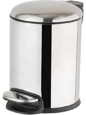 PremiumPort Parlak Nikel Çöp Kovası, Pedallı, 3l, 265X203X203 mm