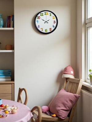 Zayka 36 cm Siyah Çocuk Odası Duvar Saati