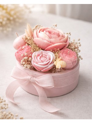 Bienvenue Limon Kokulu Küçük Çiçek Buketi Soya Mum