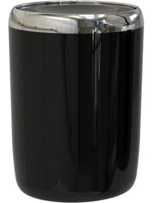 PremiumPort Şık Krom Siyah Dekoratif Çöp Kovası, Pratik ve Estetik Kullanım