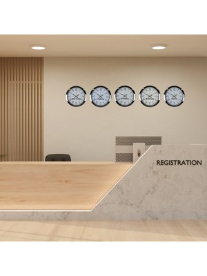 Zayka Silver Roma Prestige 5 Li Krom 36 cm Metal Dünya Duvar Saati