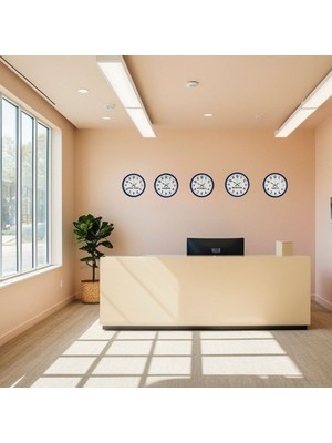 Zayka 36 cm Modern 5 Li Dünya Saatleri Lacivert