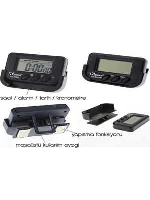 Zayka® Ev ve Araç Tipi Dijital Saat Kronometreli Alarmlı Pilli Saat