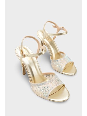 Capone Outfitters Marney Taşlı Yüksek Topuklu Bilekten Bantlı Kadın Düğün Ayakkabısı