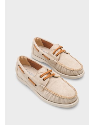 Capone Outfitters Bria Bağcıklı Boncuklu Konfor Kadın Loafer Tekne Ayakkabısı