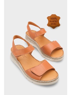 Capone Outfitters Corrinne Hakiki Deri Soft Konfor Kadın Sandalet