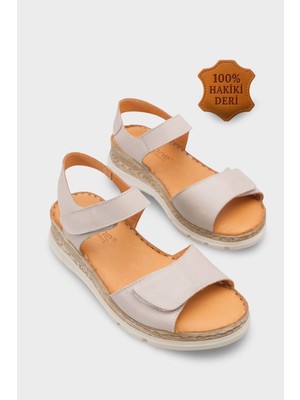 Capone Outfitters Corrinne Hakiki Deri Soft Konfor Kadın Sandalet