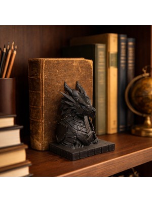Modela Zırhlı Şövalye Ejderha Kitap Tutucu | Knight Dragon Bookend | Fantastik Dekor