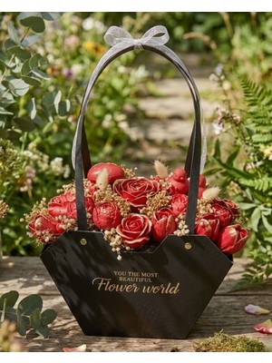 Bienvenue Flower World - Yasemin Kokulu Çiçek Buketi Soya Mum