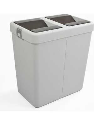 PremiumPort 80 Litre Çift Gözlü Geri Dönüşüm Çöp Kutusu, Şık ve Kullanışlı Tasarım