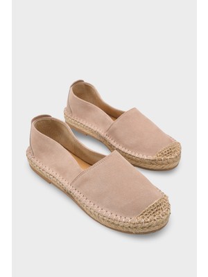 Capone Outfitters Laurie Hakiki Deri Süet Kadın Espadril