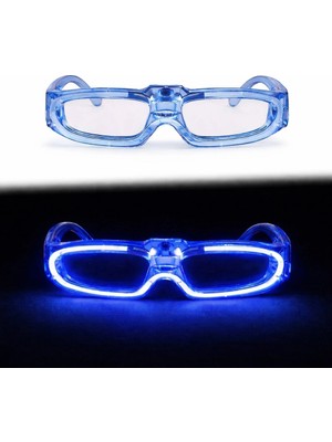 İsmiyle Al Mavi LED Işıklı Parti Gözlüğü 3 Modlu – Glow  Gece Eğlence Gözlüğü