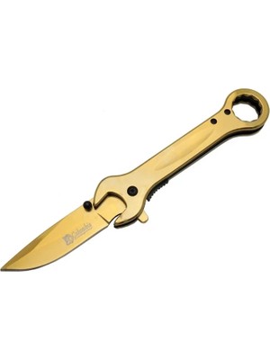 SHC4200 8000C Anahtar Görünümlü Gold Kamp Çakı 19 cm - Otomatik, Metal Sap