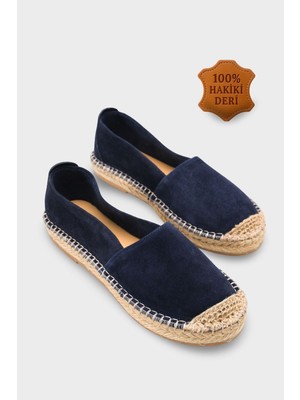 Capone Outfitters Laurie Hakiki Deri Süet Kadın Espadril