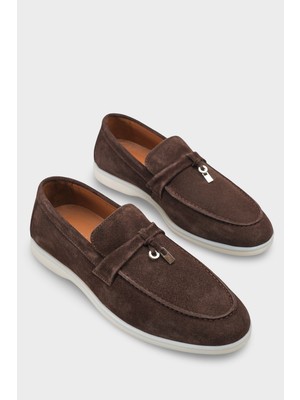 Capone Outfitters Hakiki Deri Süet Erkek Loafer Ayakkabı