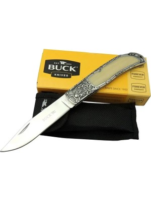 SHC4200 Buck Knives BK-009WY Kamp Çakı 23 cm - &amp;amp;amp; Metal Saplı, Kılıflı, Kutulu