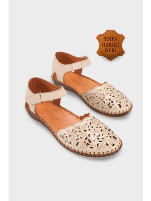 Capone Outfitters Casi Hakiki Deri Soft Konfor Kadın Sandalet