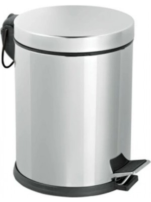 Pileli Store Pedallı 8lt Krom Metal Çöp Kovası (4887)