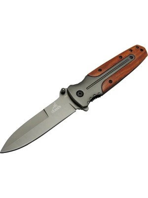 SHC4200 GB DA59 Avcı Tip Kamp Çakısı 21 cm - Metal &amp;amp;amp; Ahşap Sap, Kemerlikli