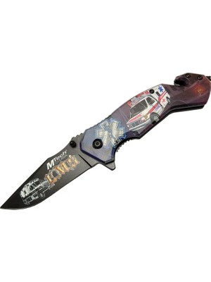 SHC4200 Mtech 4 23 5 Ilkyardım Kurtarma / Kamp Çakı 20CM - Yarı Otomatik, Kemerlikli, Cam Kırma Ip Kesme