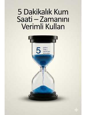 Zayka 5 Dakikalık Kum Saati Zamanlayıcı - Mavi Dekoratif Masa Saati 4 Renk Seçeneği