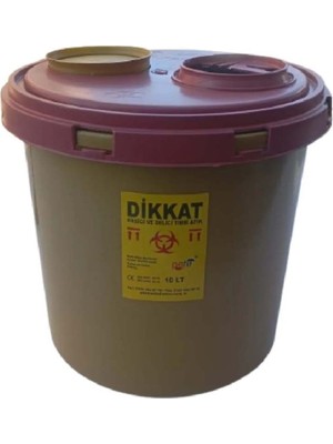 PremiumPort 10 Litre Tıbbi Atık Çöp Kutusu, 15 Adet, Kesici ve Delici Güvenliğiyle