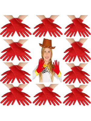 Zayka Mey Ithalat® Kırmızı Renk Likralı 23 Nisan 29 Ekim 19 Mayıs Gösteri Bando Eldiveni 10 Çift ( 20 Adet )