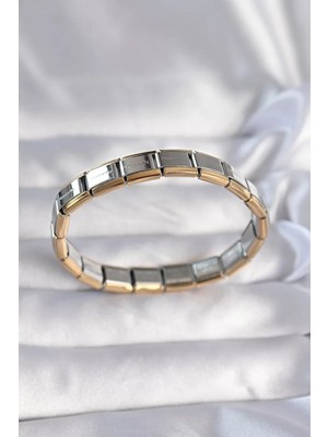 LTG Nova Çelik Çift Renk Yazılı Nomination Bileklik - TJ-BB6111