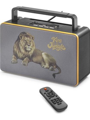 LTG Nova Bluetooth Nostaljik Fm Radyo USB Tf Aux Kumandalı Taşınabilir Hoparlör - Siyah FX2506B