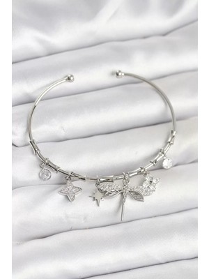 LTG Nova Yusufçuk Charmlı Gümüş Renk Pirinç Kadın Bileklik - TJ-BB8046