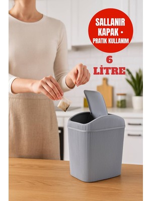 PremiumPort 6 Lt Çok Amaçlı Çöp Kutusu – Mutfak, Banyo, Tuvalet ve Ofis Için